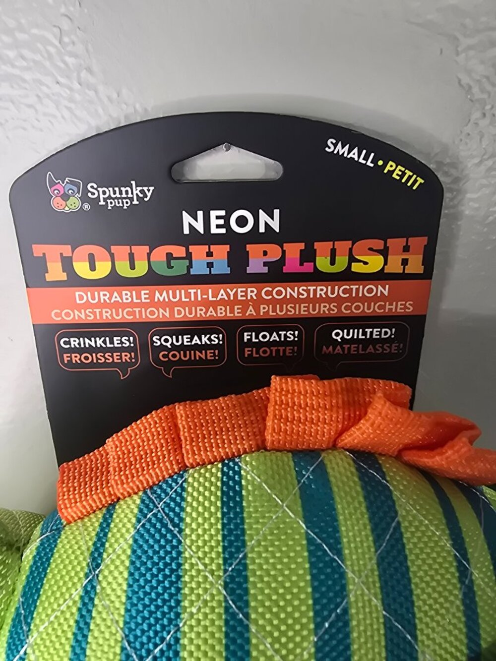 Spunky Pup "Neon Tough Plush" Small Dog Toy - Picture 5 of 6